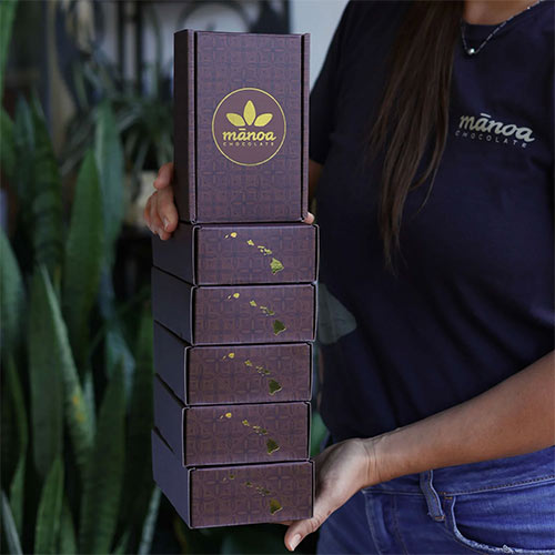 Black box with gold ribbon