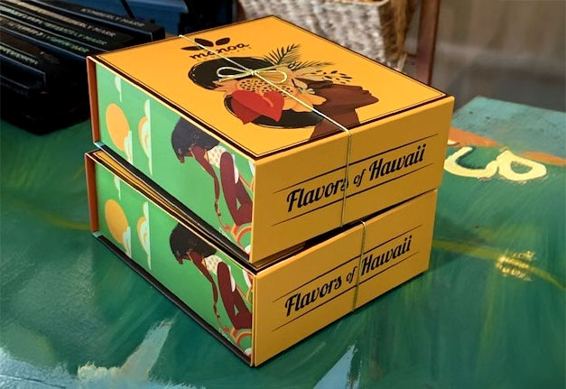 Open cream box with printed inside message